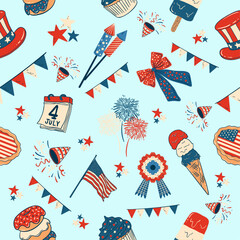 SEAMLESS PATTERN OF INDEPENDENCE OF USA