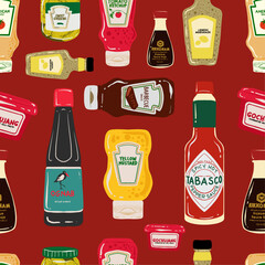 SEAMLESS PATTERN OF SAUCES