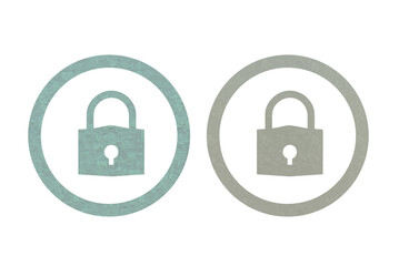  Pad lock icon symbol with texture green and gray