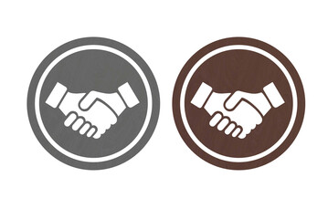 Shake hand icon symbol with texture brown and gray