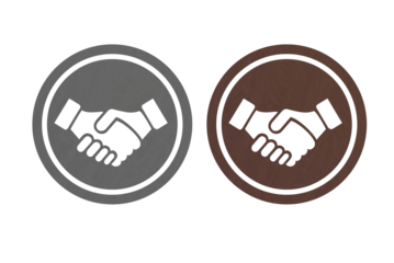 Shake hand icon symbol with texture brown and gray