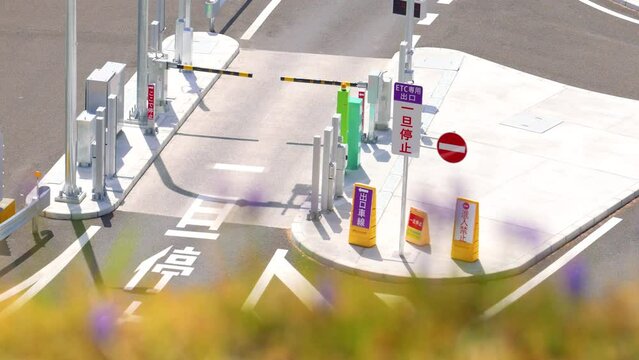 高速道路のETC専用入り口を俯瞰で撮影