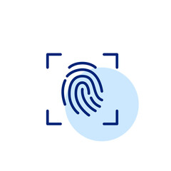 Fingerprint recognition. Pixel perfect, editable stroke icon