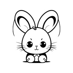 Cute Rabbit Illustration Line art