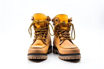 firefighter men's orange flame resistant work boot a white background, in the style of dark yellow and yellow
