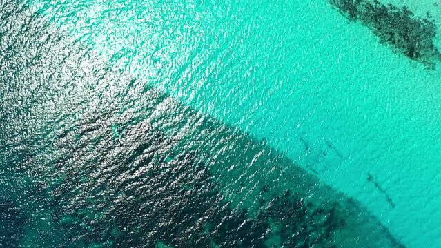 Top view over Spiaggia La Pelosa, Italy