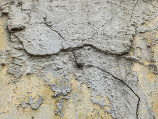 Portrait of a crack in the wall of a house