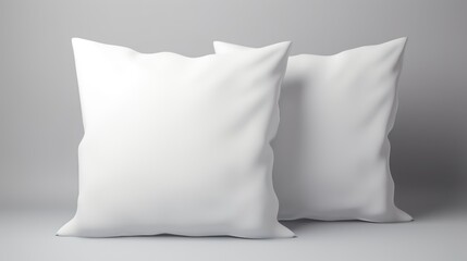 White pillow mockup isolated on gray background