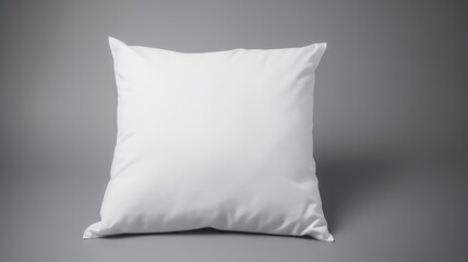 White pillow mockup isolated on gray background