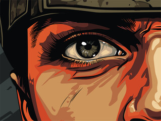 woman army soldier eye