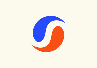 Flowing shape make it logo letter S