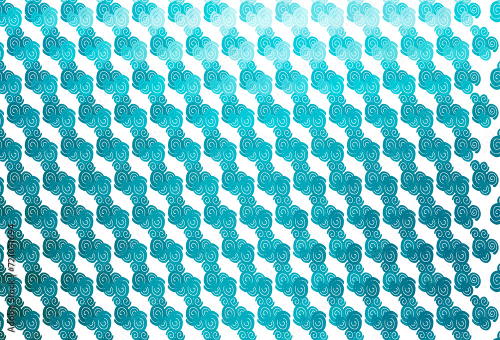 Poster light blue vector template with bubble shapes.