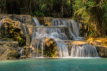 Fototapeta na wymiar Kuang Si waterfall in Laos