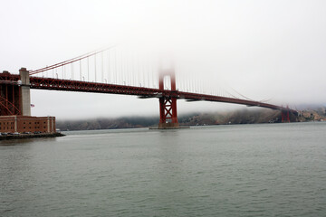 San Francisco Golden Gate Bridge Foggy Weather 