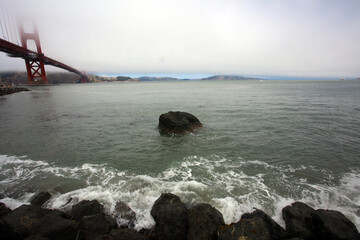 San Francisco Golden Gate Bridge Foggy Weather