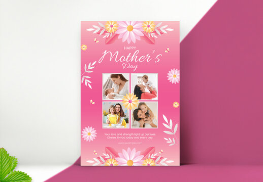 Floral Mother's Day Photo Collage Template