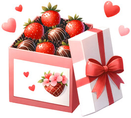Box of strawberry chocolate