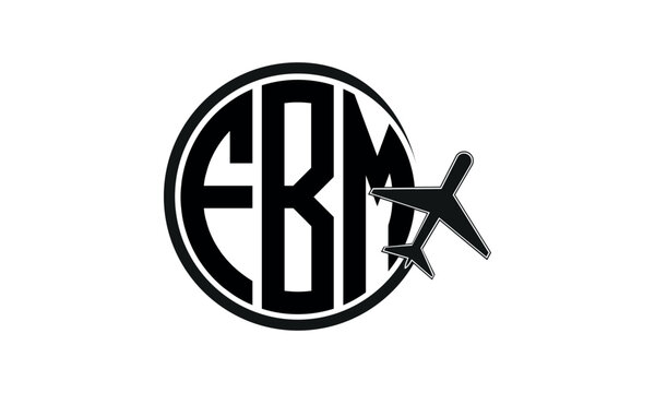 FBM three initial letter circle tour & travel agency logo design vector template. hajj Umrah agency, abstract, wordmark, business, monogram, minimalist, brand, company, flat, tourism agency, tourist