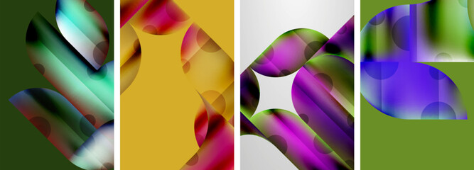 Set of abstract geometric posters. Abstract backgrounds for wallpaper, business card, cover, poster, banner, brochure, header, website