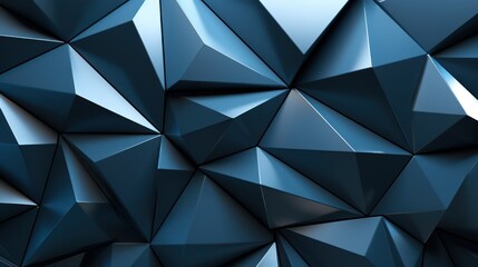 Abstract 3d rendering of blue polygonal background. Futuristic technology style. Generative AI