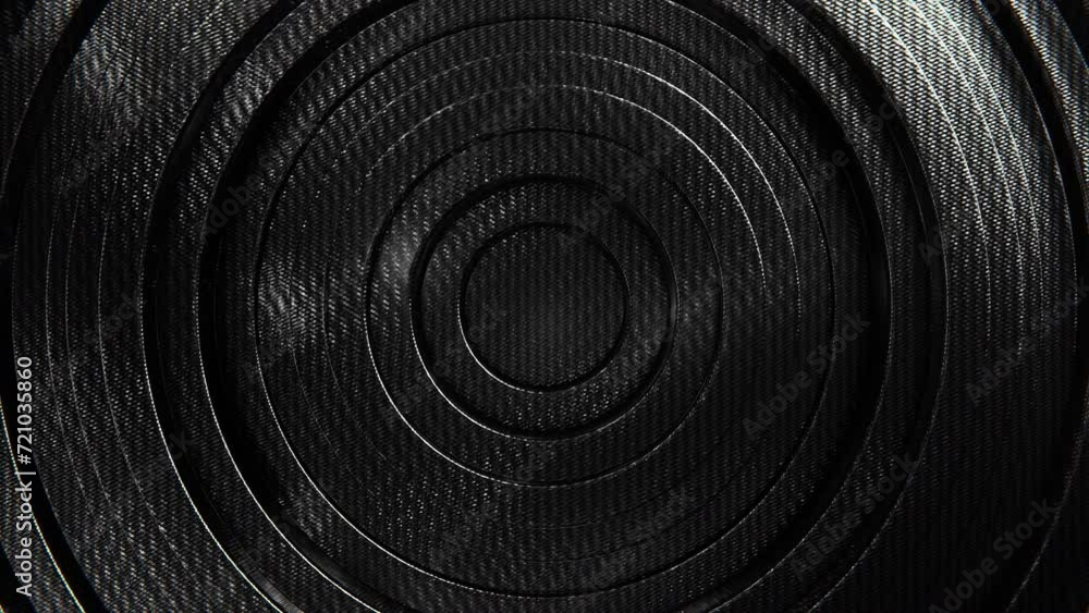 Aufkleber realistic abstract looping 3d animation of the moving composite carbon fiber rings pattern rendered 