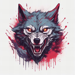 wolf in red