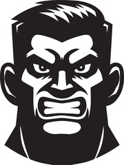 Bold Brave Man Face vector Illustration Design 