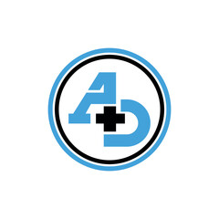 Fototapeta premium letter a+d simple overlap line logo vector design 