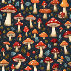 a bunch of cute mushroom Patterns