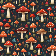 a bunch of cute mushroom Patterns