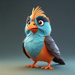 3d bird illustration, Generated AI