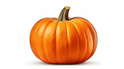 Realistic Halloween Pumpkin Drawing on White Background AI Generated