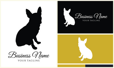 silhouette fox wolf logo template