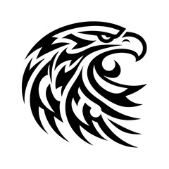 Fototapeta premium modern tribal tattoo eagle, abstract line art of animals, minimalist contour. Vector 