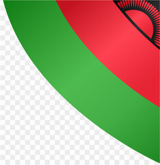 Malawi flag wave isolated on png or transparent background vector illustration.