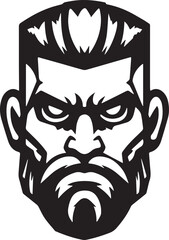 Bold Brave Man Face vector Illustration Design 