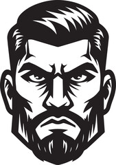 Bold Brave Man Face vector Illustration Design 