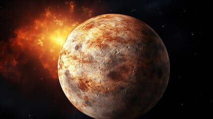 Mercury Planet in Space. Celestial, Cosmic, Solar System, Astronomy, Universe, Galactic, Planetary
