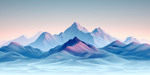Elegant mountain peaks under a clear sky