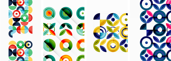 Round geometric elements and circles in background design for wallpaper, business card, cover, poster, banner, brochure, header, website