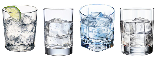 Glass of Vodka PNG - obrazy, fototapety, plakaty