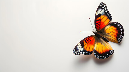 Fototapeta na wymiar Photo of close up butterfly on white background.
