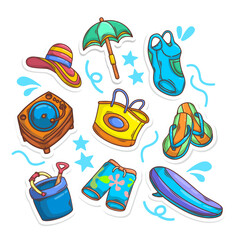Summer holiday doodle collection set