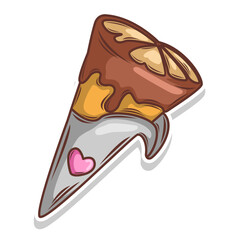Ice cream cute cartoon doodle hand draw illustration art