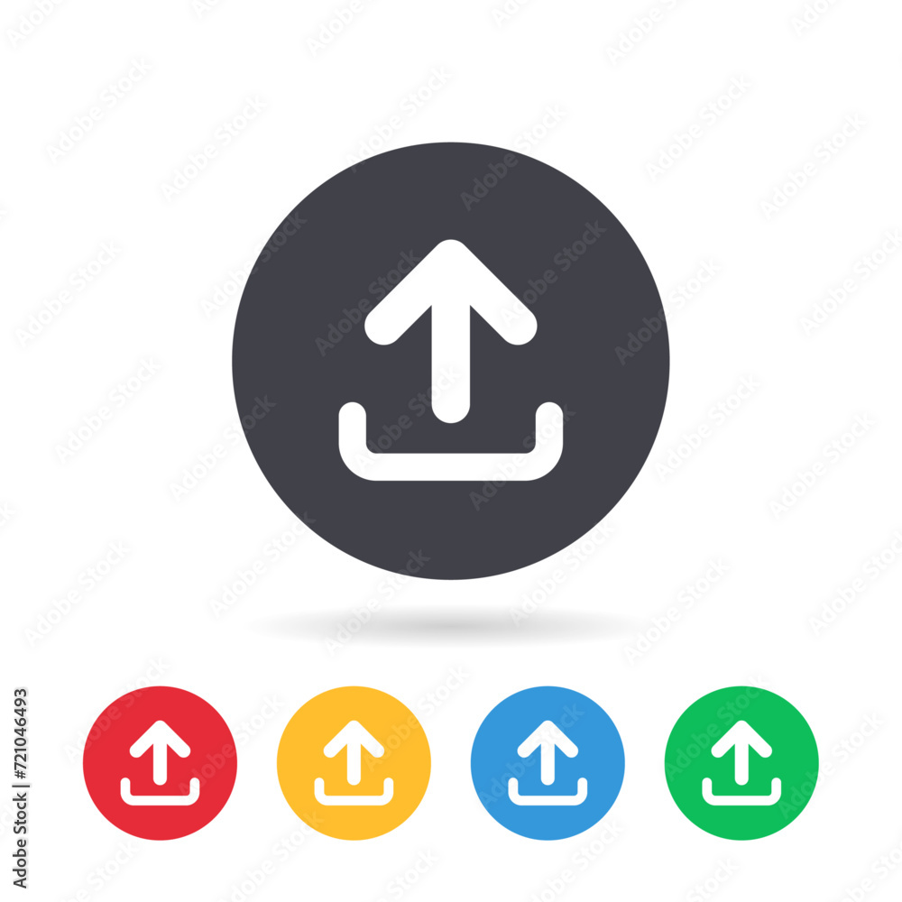 Poster upload icon. upload button. load data symbol. vector illustration