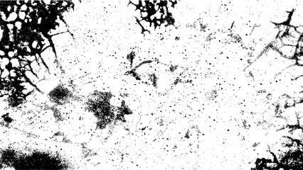 Scratched and Cracked Surface Grunge Texture Vector. Uneven Overlay. Distressed Grungy Effect. Black Isolated on White Background. Vector Illustration