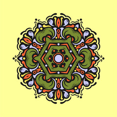 Modern mandala art vector design with a beautiful mix of colors, suitable for all advertising design needs, both for business card designs, banners, brochures and others. EPS format files
