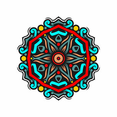 Modern mandala art vector design with a beautiful mix of colors, suitable for all advertising design needs, both for business card designs, banners, brochures and others. EPS format files