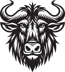 Wildebeest Face Vector Design 