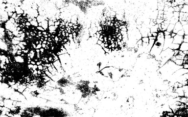 Scratched and Cracked Surface Grunge Texture Vector. Uneven Overlay. Distressed Grungy Effect. Black Isolated on White Background. Vector Illustration